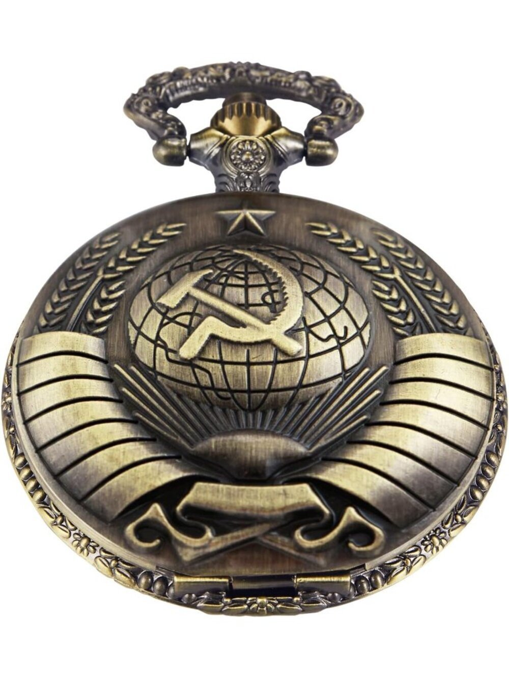 Men's Brown Analog Quartz Arabic Numerals Shape Pendant Necklace Pocket Watch